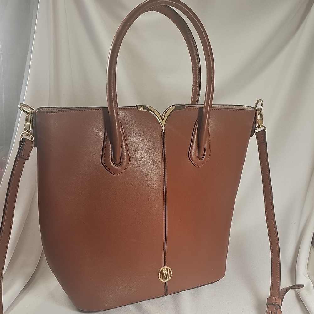 Antonio Melani Brown Leather Tote Bag